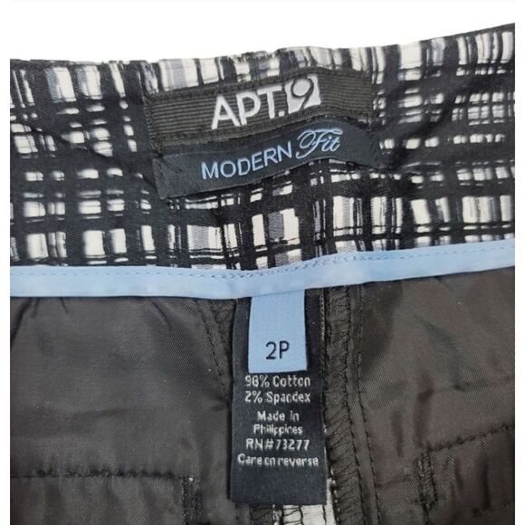 Apt 9 Modern Fit Striped Stretch Trousers in Black/White Size 2P - Picture 7 of 9